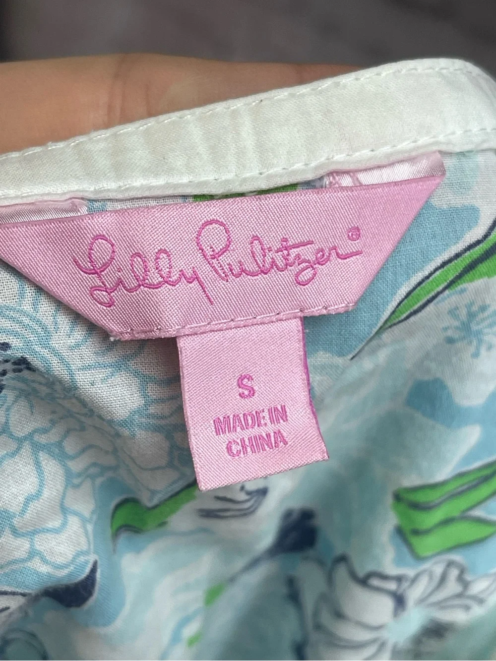 Lilly Pulitzer size small blue floral print swim cover tunic